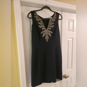 Navy and gold Pappagallo dress